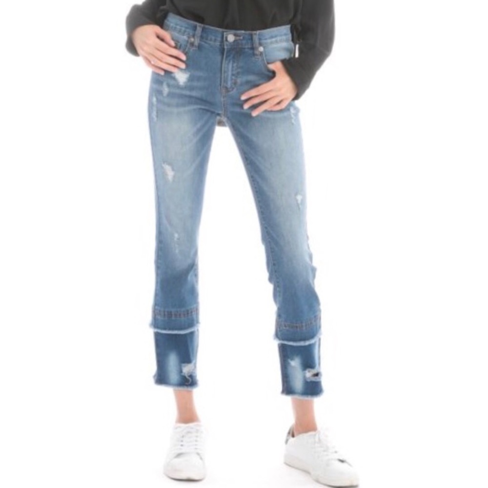 Current Air distressed kick crop denim jeans - Picture 3 of 6